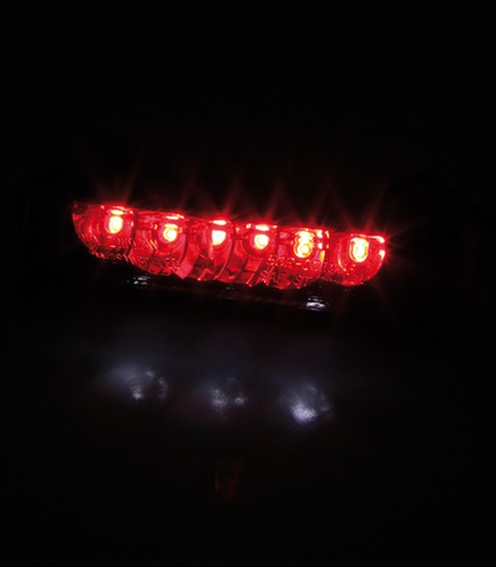 Piloto Trasero LED Highsider Negro con Cristal Ahumado