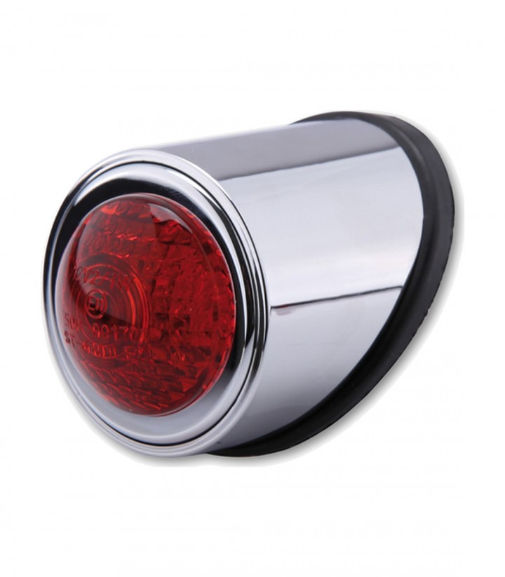 Highsider LED Tail Light Old School Type 1 Chrome with Red Lens