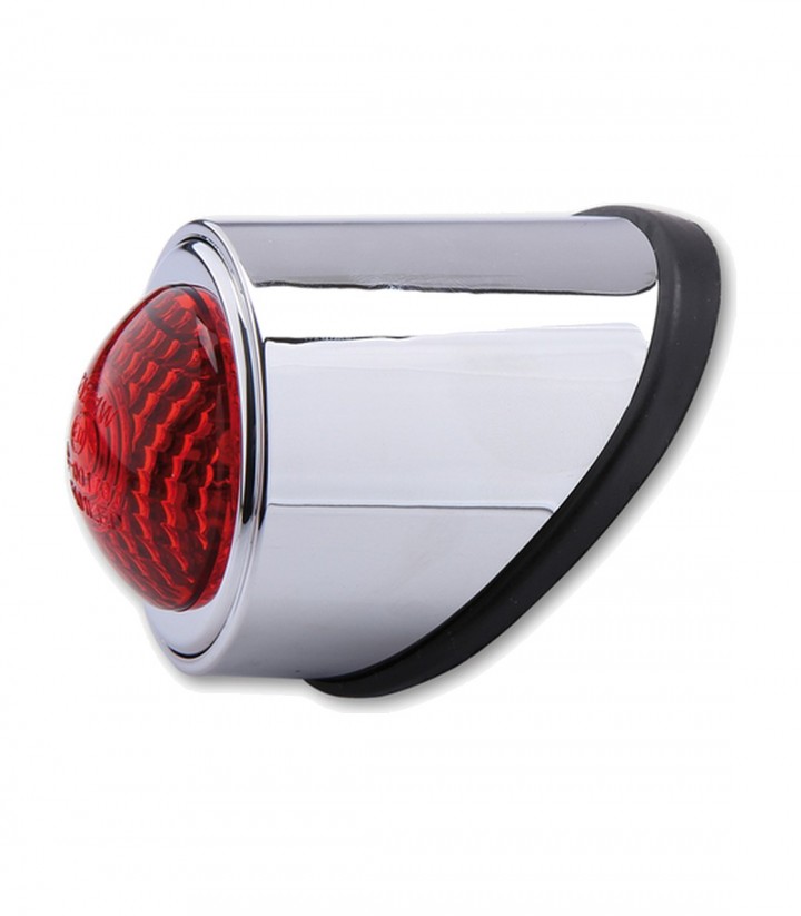 Piloto Trasero LED Highsider Old School Type 1 Cromado con Cristal Rojo