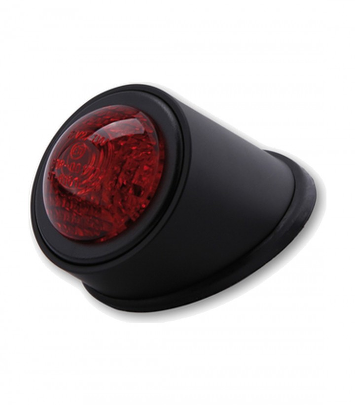 Piloto Trasero LED Highsider Old School Type 1 Negro con Cristal Rojo