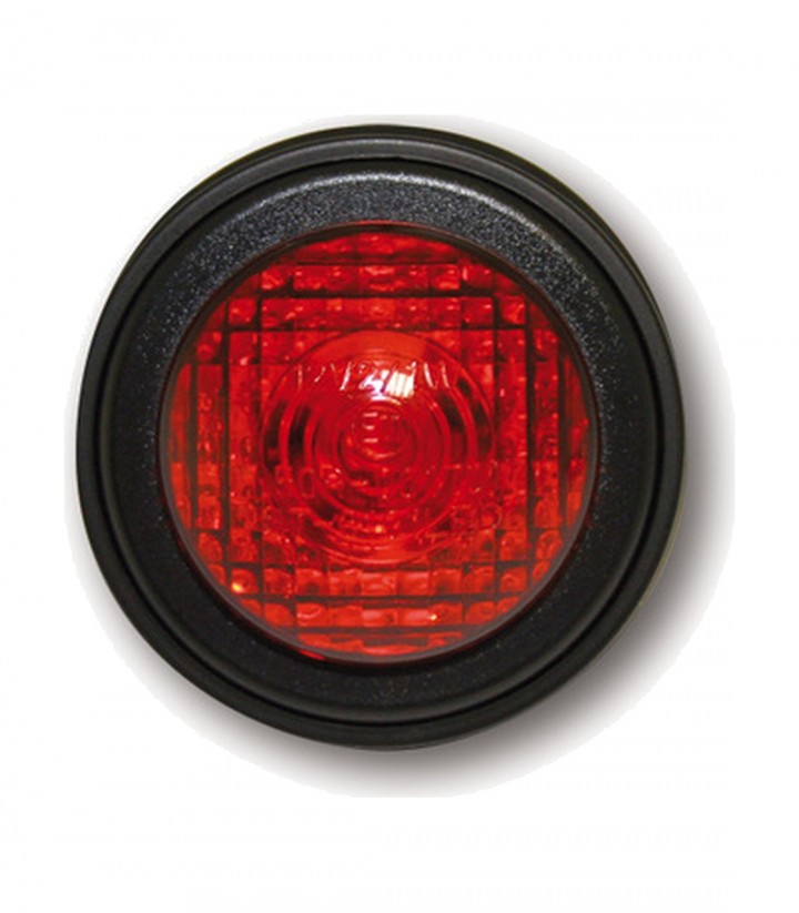 Piloto Trasero LED Highsider Old School Type 1 Negro con Cristal Rojo