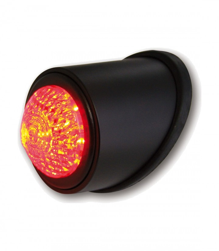 Highsider LED Tail Light Old School Type 1 Black with Red Lens
