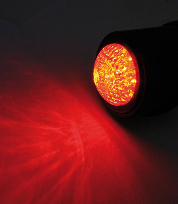 LED-Rücklicht Highsider Old School Type 1 Schwarz mit rotem Glas
