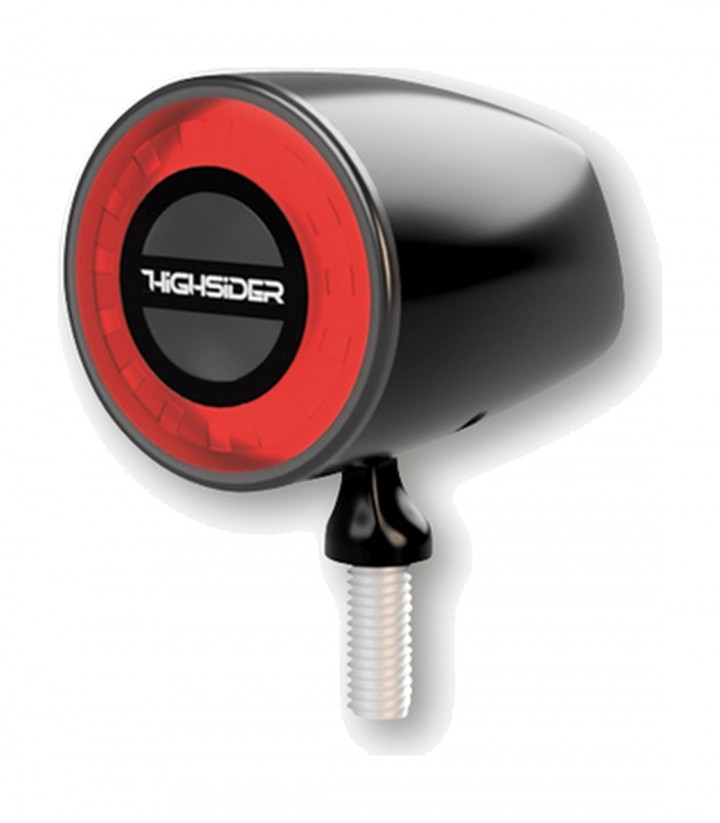 Piloto Trasero LED Highsider Rocket Classic Negro con Cristal Ahumado