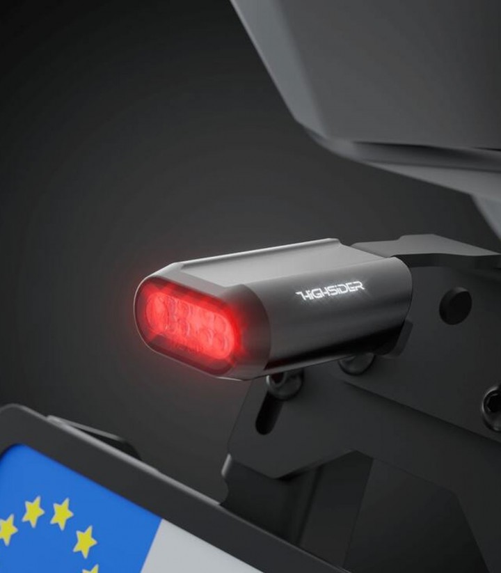 Piloto Trasero LED Highsider Split-RS Negro con Cristal Transparente