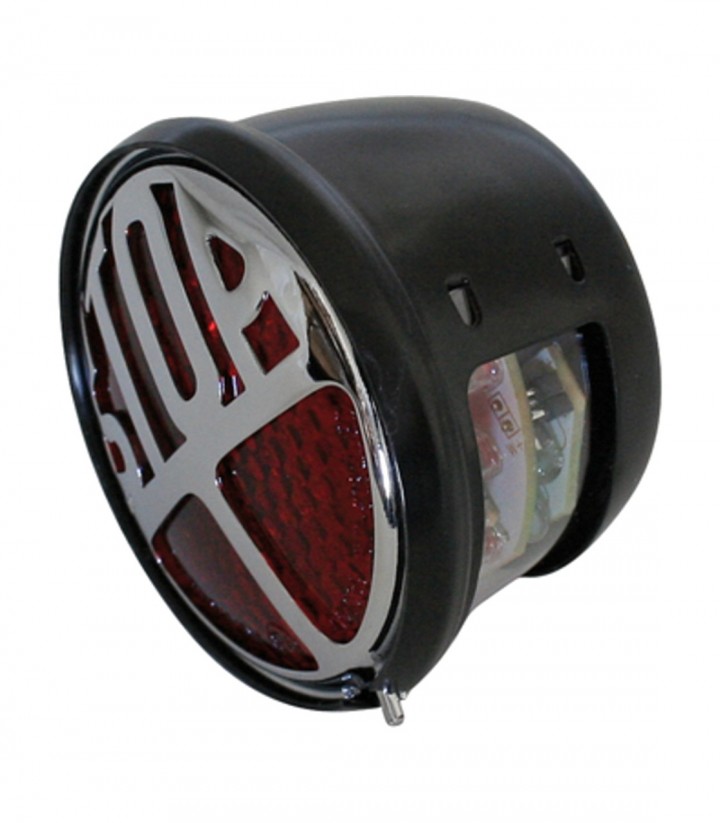 Piloto Trasero LED Highsider Stop Negro con Cristal Rojo