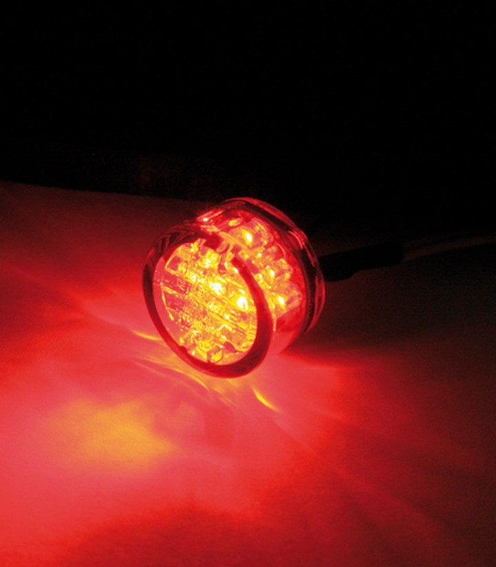 Piloto Trasero para Montaje LED Highsider Pin con Cristal Rojo