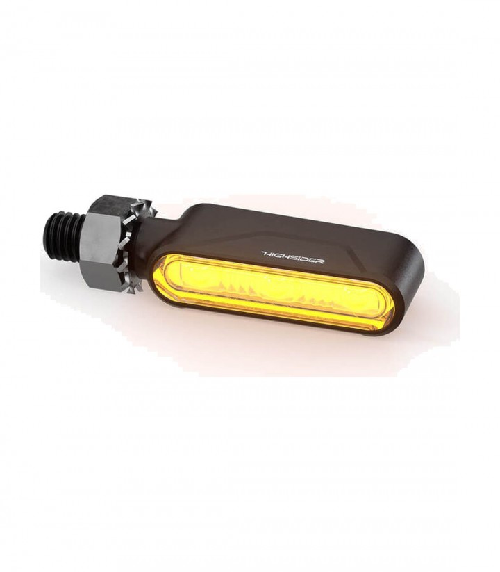 Highsider Tail Lights with Turn Signal Ventura-Trek Bar End 3-in-1 Matt Black with Smoked Lens