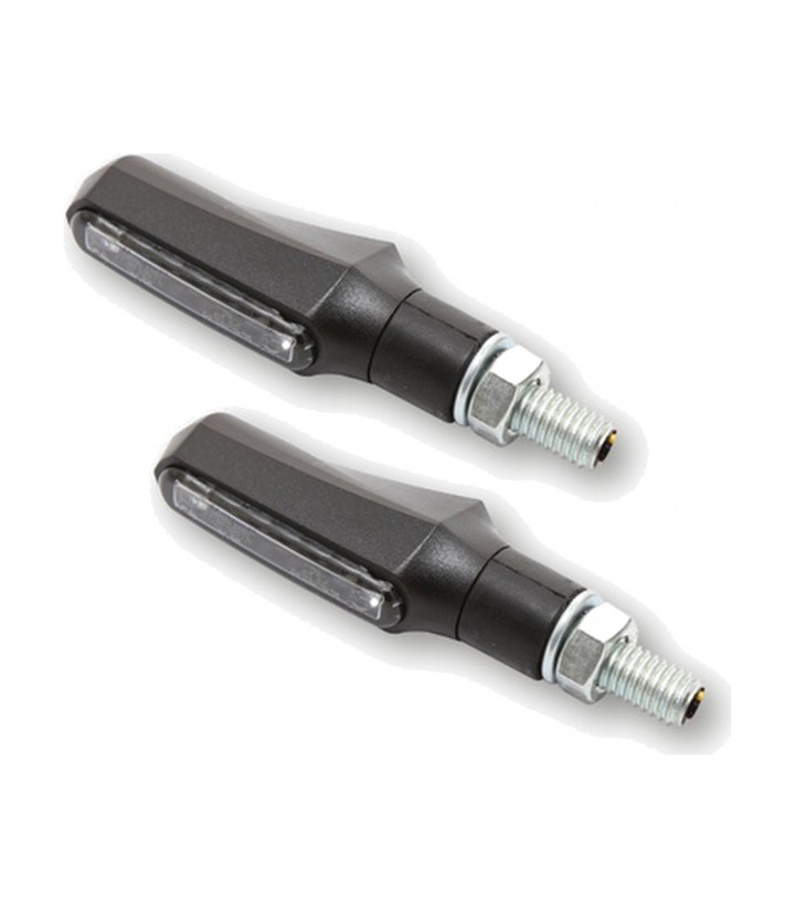 Pilotos Traseros LED con Intermitente Highsider Shorty Fin 3in1 Negro con Cristal Ahumado