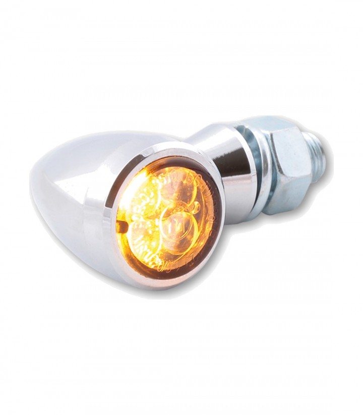 Pilotos Traseros LED con Intermitente Highsider Sixteen Bullet 3in1 Cromado con Cristal Ahumado