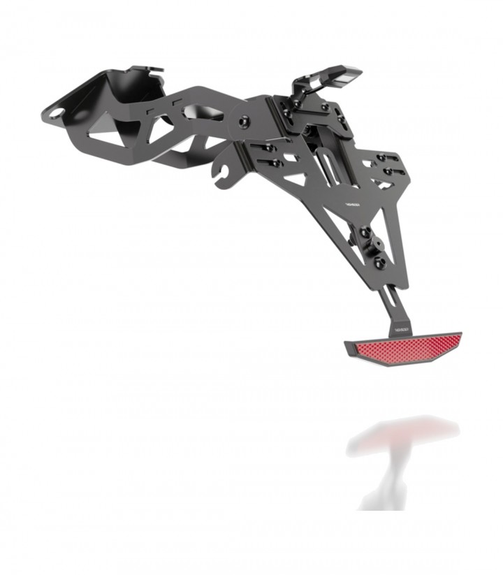 Portamatrículas Highsider Akron-RS en Negro para Aprilia RS 660 (20-26), RS 660 EXTREMA (23-24), RS 660 Factory (25-26), RS 660