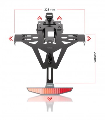 Portamatrículas Highsider Akron-RS en Negro para Aprilia RS4 125 (11-16), RSV4 1100 ABS Factory (19-24), RSV4 APRC (11-12), RSV4