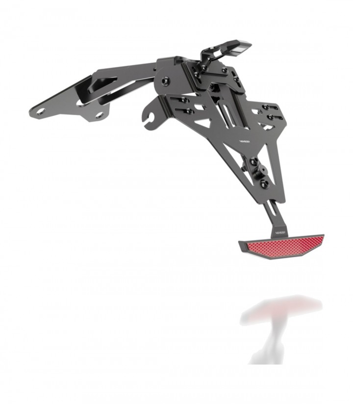 Portamatrículas Highsider Akron-RS en Negro para Aprilia RS4 125 (11-16), RSV4 1100 ABS Factory (19-24), RSV4 APRC (11-12), RSV4