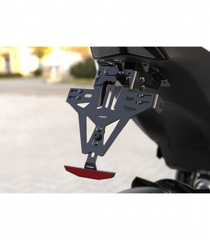 Portamatrículas Highsider Akron-RS en Negro para BMW S 1000 R (23-24), S 1000 R ABS (0D52) (19-22), S 1000 RR (23-25), S 1000 RR