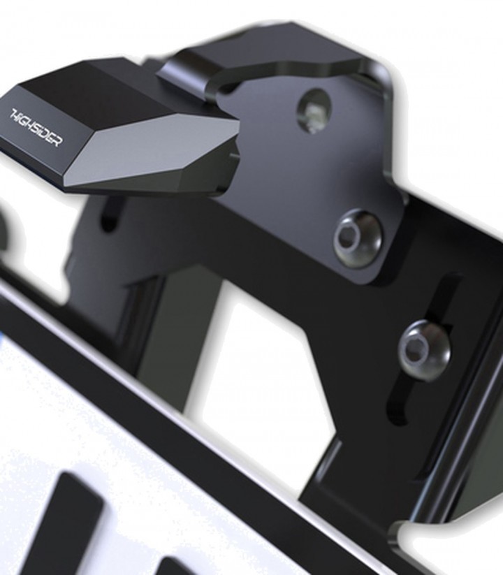 Portamatrículas Highsider Akron-RS en Negro para Honda CB 650 R Neo Sports Cafe (RH02) (19-20), CBR 650 R ABS (RH01) (19-20)