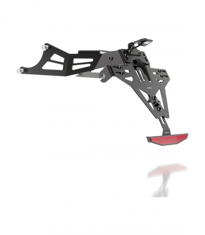 Portamatrículas Highsider Akron-RS en Negro para Honda CB 650 R Neo Sports Cafe (RH02) (21-23), CBR 650 R ABS (RH01) (21-23)