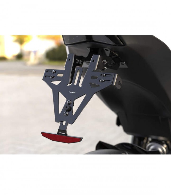 Portamatrículas Highsider Akron-RS en Negro para Kawasaki Z 650 RS (22-25), Z 650 RS SE (24)