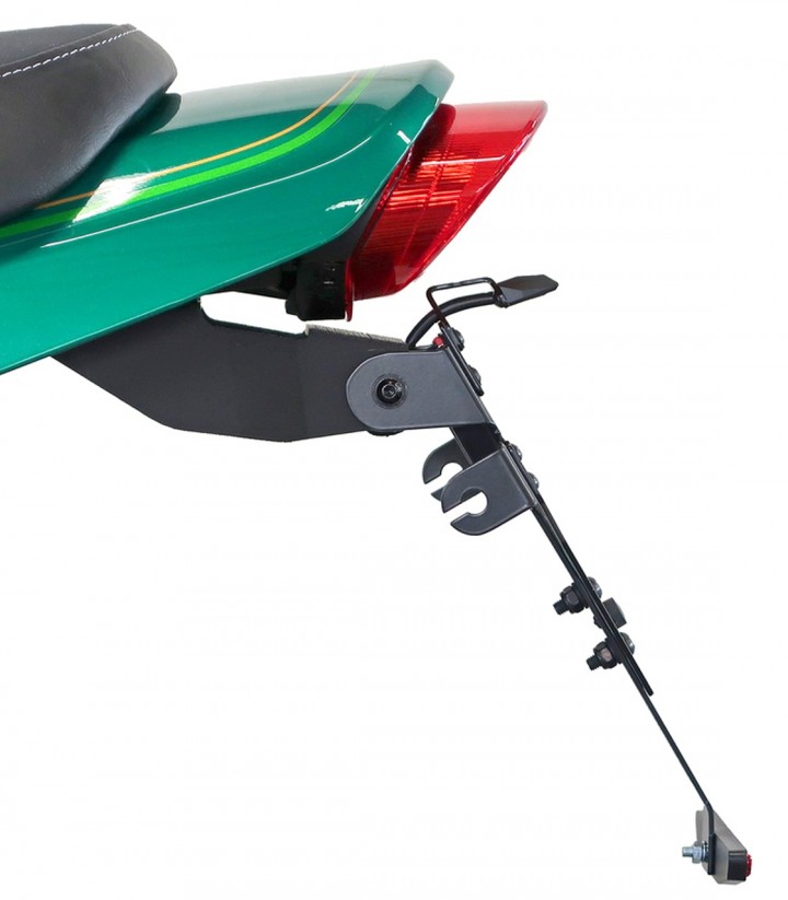 Portamatrículas Highsider Akron-RS en Negro para Kawasaki Z 650 RS (22-25), Z 650 RS SE (24)