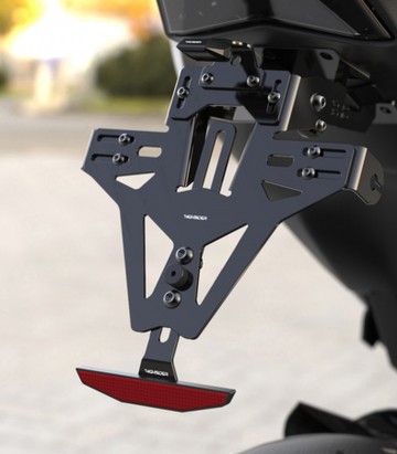 Portamatrículas Highsider Akron-RS en Negro para KTM 690 Enduro R ABS (14-16), 690 Supermoto SMC R ABS (14-16)