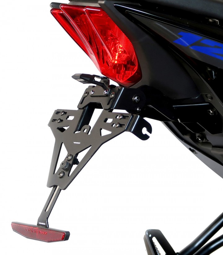Portamatrículas Highsider Akron-RS en Negro para Suzuki GSX-R 125 ABS (18-25), GSX-R 125 ABS Special Edition (18), GSX-S 125 ABS