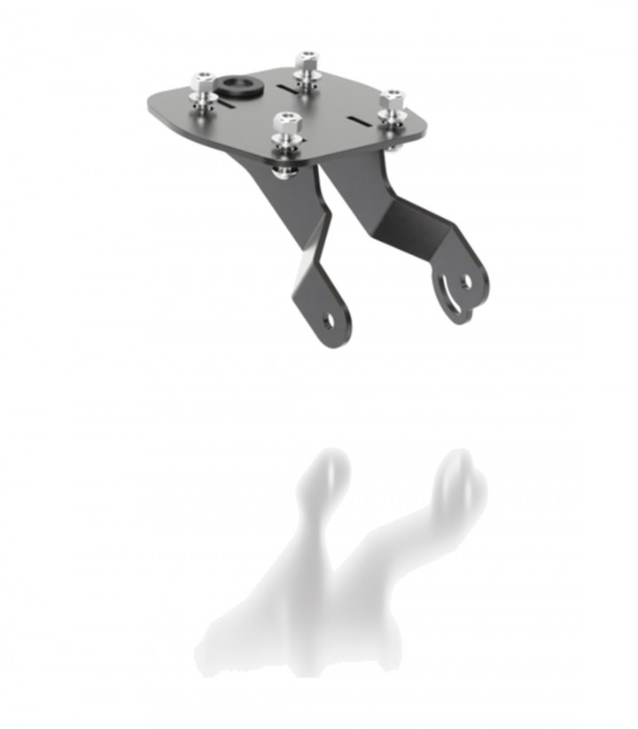 Portamatrículas Highsider Akron-RS en Negro para Yamaha R125 (24-26), YZF-R125 ABS (RE39) (19-23)