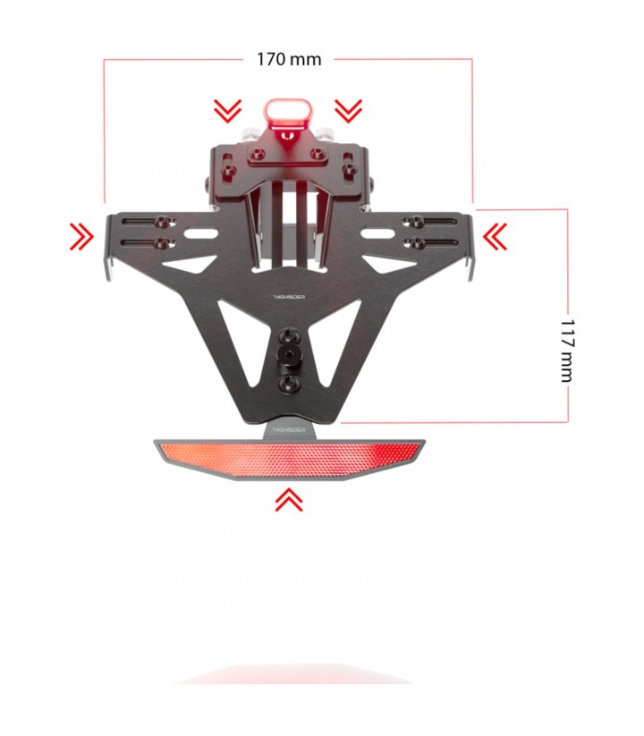 Portamatrículas Highsider Akron-RS en Negro para Yamaha XSR 900 (20-24)