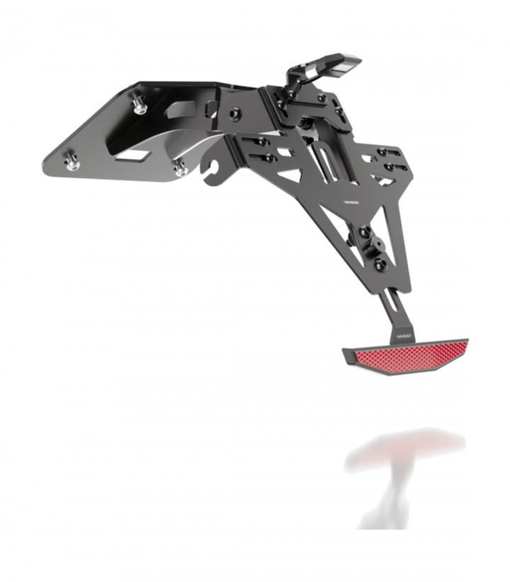 Portamatrículas Highsider Akron-RS en Negro para Yamaha YZF-R3 (RH12) (20-21), YZF-R3 ABS (RH12) (19)