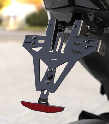 Portamatrículas Highsider Akron-RS sin Luz Trasera en Negro para Ducati 800 SS Supersport (07), Supersport 937 (17-24), Superspo