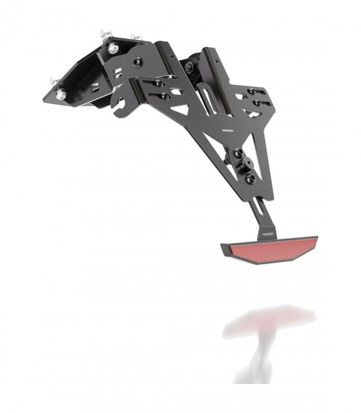 Portamatrículas Highsider Akron-RS sin Luz Trasera en Negro para Yamaha XSR 900 (20-24), XSR 900 ABS (RN43) (16-19), XSR 900 Spe