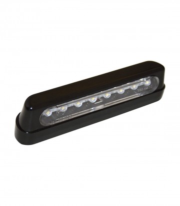 Luz de Matrícula LED Highsider Plástico ABS Larga en Negro con Cristal Ahumado