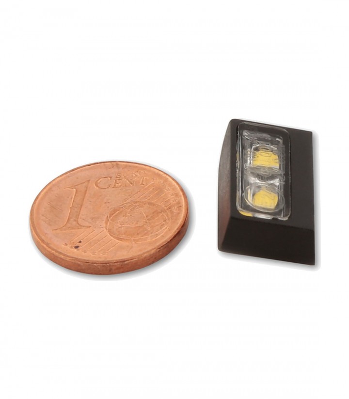 Luz de Matrícula LED Highsider SMD Autoadhesiva en Negro con Cristal Translúcido
