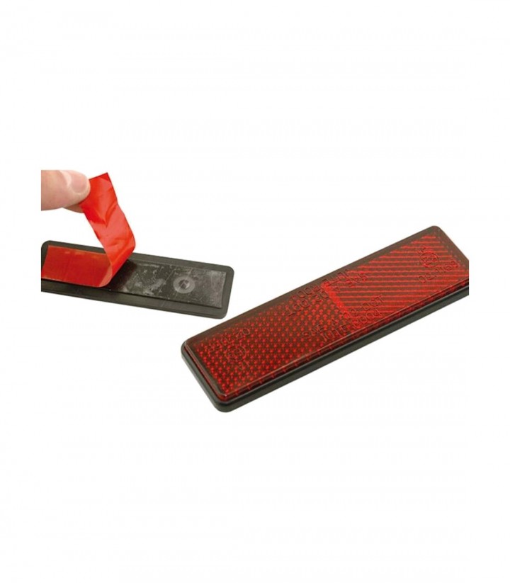 Rückstrahler Highsider Rechteckig, selbstklebend, 91x25, zugelassen in Rot