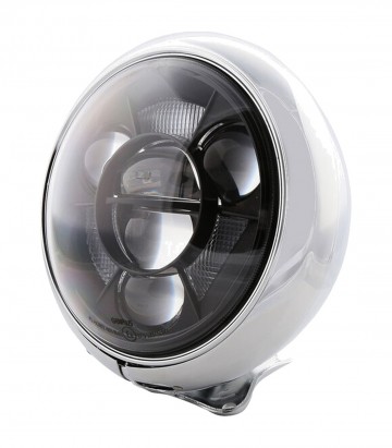 Highsider LED Headlight HD-Style Type 11 178 mm in Chrome