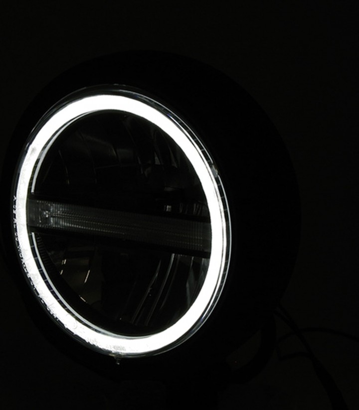 Faro Delantero LED Highsider Pecos Type 6 de 146 mm en Negro