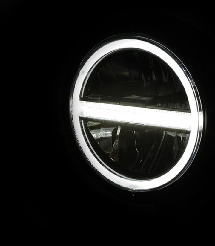 Faro Delantero LED Highsider Pecos Type 6 de 146 mm en Negro
