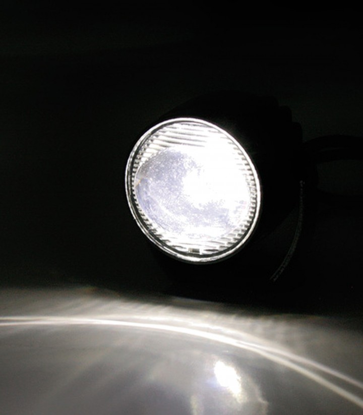Faro Delantero LED Highsider Satellite en Negro