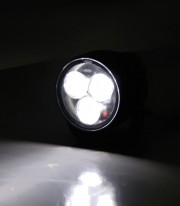 Faro Delantero LED Highsider Satellite en Negro