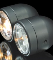 Highsider 90 mm Headlights with Mount in Black