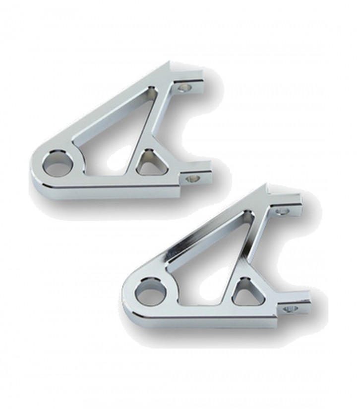 Highsider Headlight Mounts (Extra Short) CNC Aluminium in Chrome
