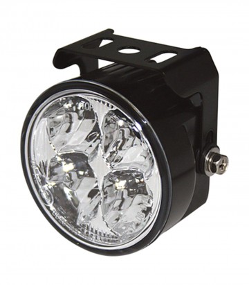 Luz de Conducción Diurna LED Highsider Redonda en Negro con Cristal Transparente