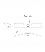 Highsider Handlebar Street Bar (High) A04 22.2 mm Aluminium in Black