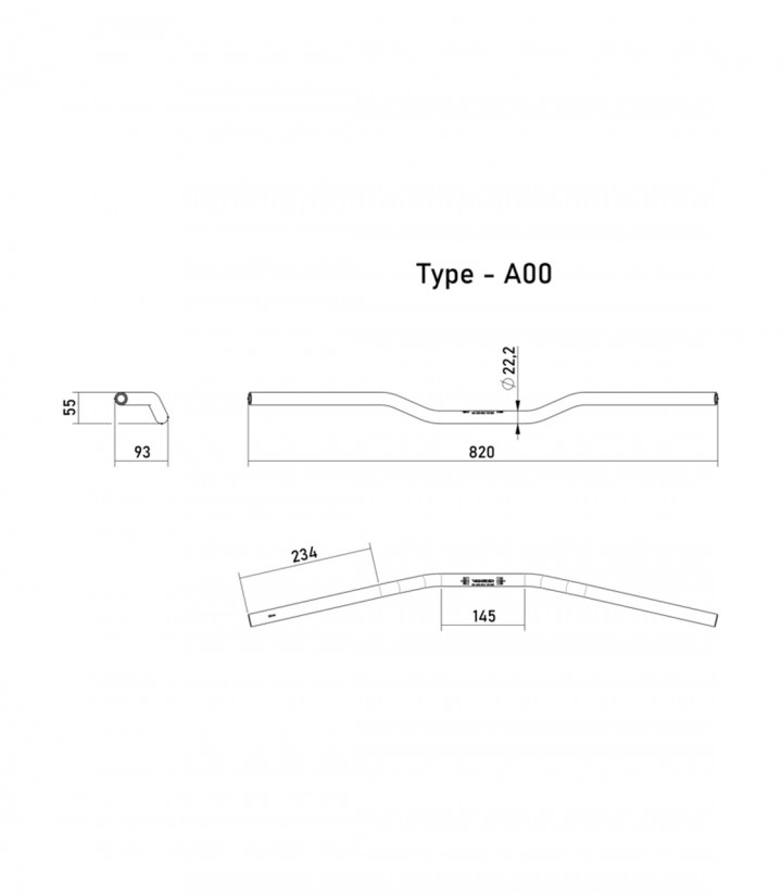 Lenker Highsider Street Bar A00 22,2 mm Aluminium in Schwarz
