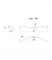 Highsider Handlebar Superbike AN1 22.2 mm Shot-Blasted Aluminium in Black
