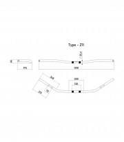 Manillar Highsider Wide Bar L11 25,4 mm 95-D Acero en Negro