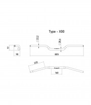Highsider Handlebar X-Bar Cross Bar X00 28.6 mm Aluminium in Black