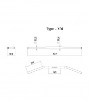 Highsider Handlebar X-Bar Drag Bar XD1 28.6 mm Aluminium in Black