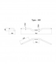Highsider Handlebar X-Bar Superbike X01 28.6 mm Aluminium in Silver