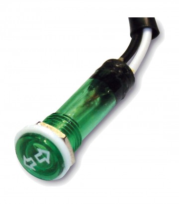 Highsider Turn Signal Indicator Light in Green with Translucent Lens