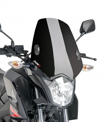 Honda CB125F (15-26) Puig New Generation Sport Black Windshield 7726N
