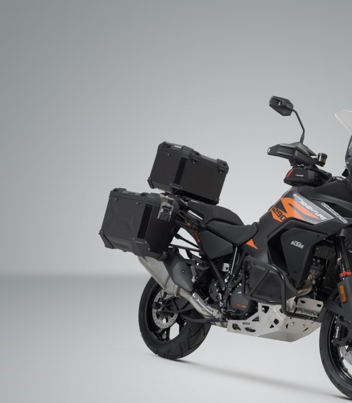 Pack Maletas Laterales + Baúl 38 L TRAX ADV en Negro + Soportes KTM 1290 Super Adventure (21), 1390 Super Adventure R/S (24) SW-